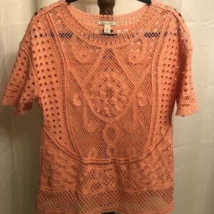Coral Crochet Blouse
